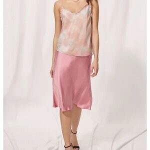 Wilfred Satin Midi Slip Skirt Rose Pink sz 0